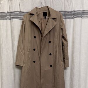 Women’s Tan Double-Breasted Trench Coat